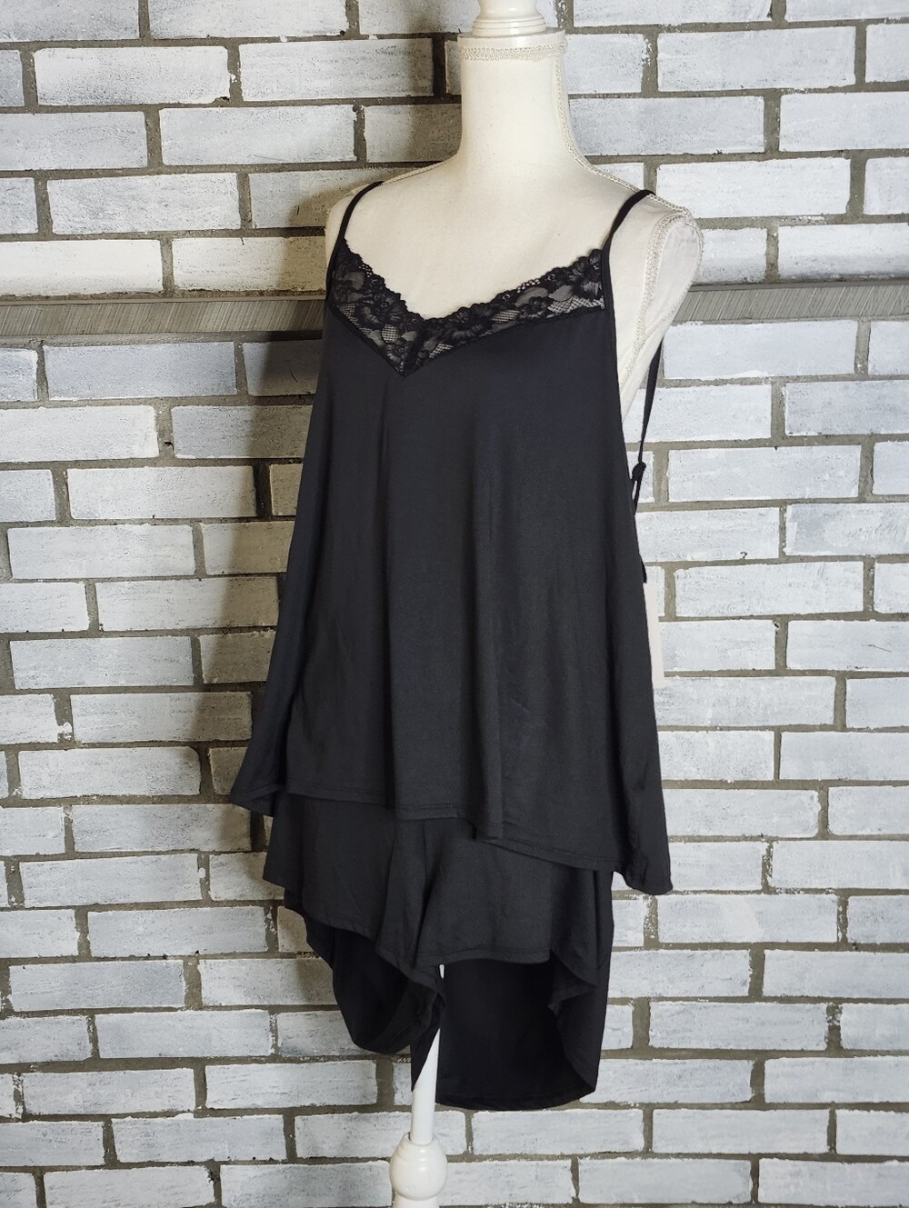 • Joyspun Dreamy Soft 2X Pajama Set Black Cami Tap Shorts 18W 20W Plus Size NWT